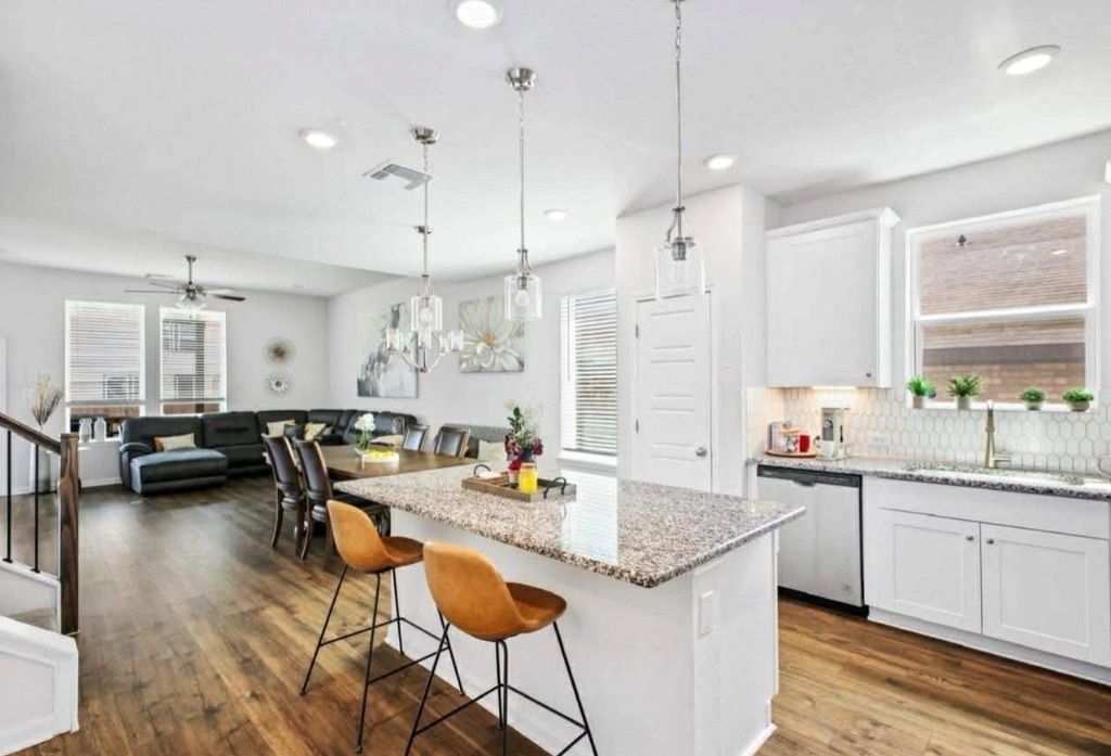 Spacious family home with kitchen and living area